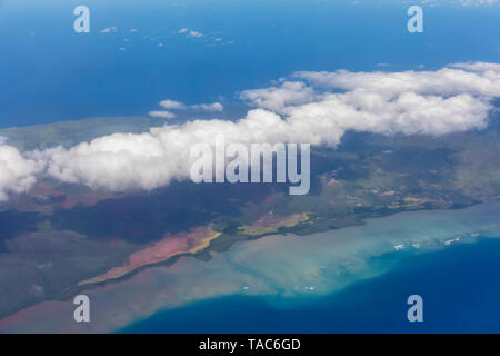 USA, Hawaii, Molokai, Luftaufnahme Stockfoto