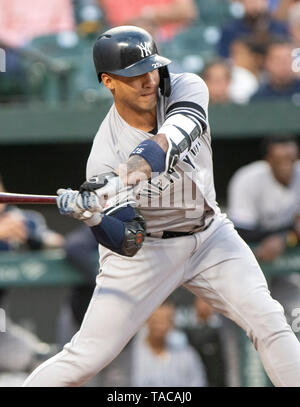 Baltimore, Vereinigte Staaten von Amerika. 22. Mai, 2019. New York Yankees shortstop Gleyber Torres (25) Fledermäuse im zweiten Inning gegen die Baltimore Orioles, Oriole Park in Camden Yards, Baltimore, MD, am Mittwoch, den 22. Mai 2019. Credit: Ron Sachs/CNP (Einschränkung: Keine New York oder New Jersey Zeitungen oder Zeitschriften innerhalb eines 75-Meilen-Radius von New York City) | Verwendung der weltweiten Kredit: dpa/Alamy leben Nachrichten Stockfoto