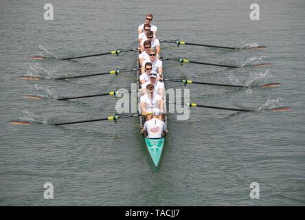 Von der Steuermann Martin Sauer, batsman Hannes OCIK, Richard Schmidt, Malte JAKSCHIK, Christopher Reinhardt, goalben JOHANNESEN, Jakob Schneider, Laurits FOLLERT, Johannes WEISSENFELD, Aktion. Rudern, Präsentation Germany-Achter, am 23.05.2019 in Dortmund/Deutschland. | Verwendung weltweit Stockfoto