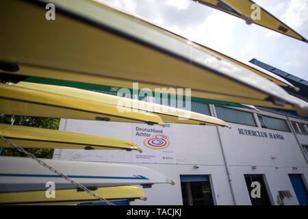 Das bundesleistungszentrum der Ruderer in Dortmund, Ruderclub Hansa, Rudern, Präsentation Germany-Achter, am 23.05.2019 in Dortmund/Deutschland. | Verwendung weltweit Stockfoto