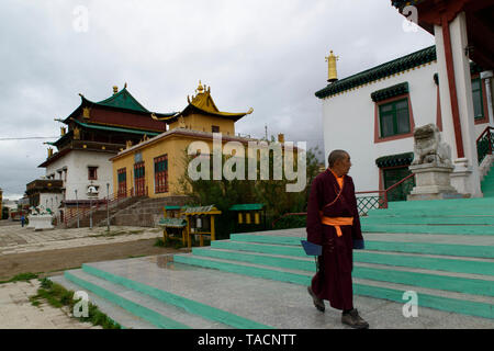 Das Gandan Kloster in Ulan Bator, Mongolei. Stockfoto