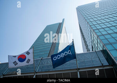SEOUL, Südkorea - Mai, 2019: POSCO Center; Gegründet 1995, POSCO Center ist in Daechi-dong, Gangnam-gu, Seoul. Stockfoto