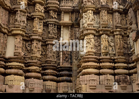 Parshvanatha-Tempel, Parshvanath-Tempel, Khajuraho, Chhatarpur-Bezirk, Madhya Pradesh, Indien, Asien Stockfoto