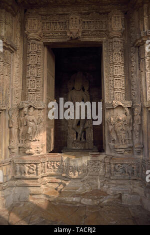 Skulptur chaturbhuj Tempel, Khajuraho, Madhya Pradesh, Indien, Asien Stockfoto