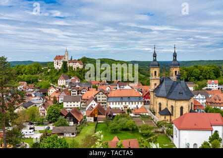 Mittelalterliche Burg Goessweinstein mit Basilika, Bayern in Deutschland Stockfoto