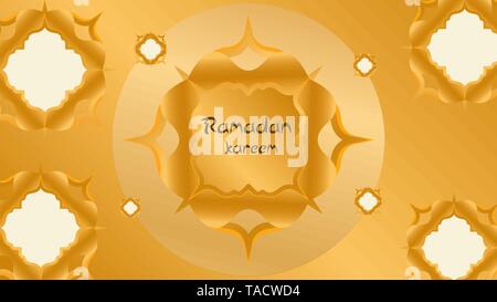 Ramadan Kareem mit goldenen luxuriöse Muster, Vorlage islamische reich verzierten Grußkarte Vektor Stock Vektor