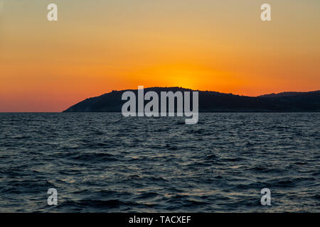 Nähert sich Paxi Insel in Griechenland Stockfoto