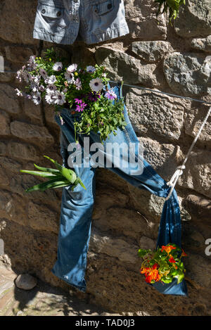 Girona Flower Show (Temps de Flors) 2019 im historischen Viertel von der katalanischen Stadt in Spanien Stockfoto