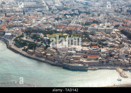 Tel Aviv Jaffa Altstadt Stadt Israel Luftbild Meer Foto Stockfoto