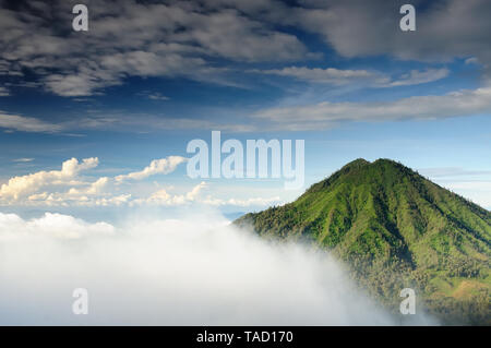 Gunung Raung Vulkan, Blick vom Weg zum Vulkan Kawah Ijen. Osten Jawa, Indoneisa Stockfoto