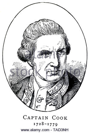 Kapitän James Cook 1728 - 1779 war eine britische Explorer und Kapitän in der Royal Navy, für das Entdecken Australien und Neuseeland bekannt Stockfoto