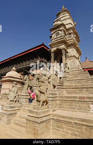 Siddhi Lakshmi Mandir (Lohan Dega, Stone Temple), Durbar Square, Bhaktapur, Tal von Kathmandu, Nepal Stockfoto