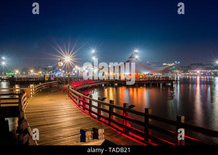 Le Brücke Ancol Strand Jakarta Utara Indonesien Stockfoto