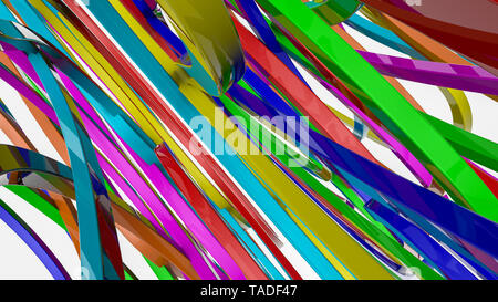 Hintergrund von mehrfarbigen Streifen. Abstrakte rainbow Abbildung. 3D-Rendering Stockfoto