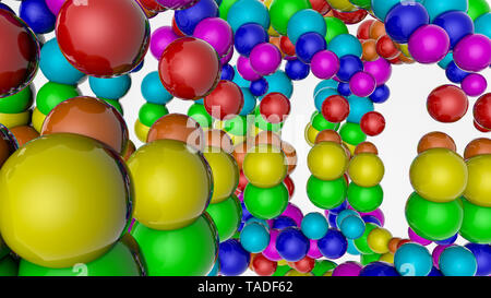 Hintergrund aus bunten Kugeln. Abstrakte rainbow Abbildung. 3D-Rendering Stockfoto
