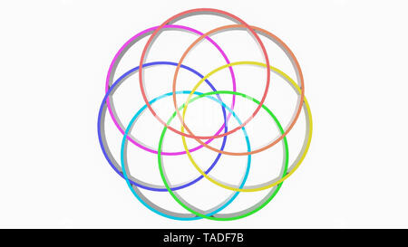 Hintergrund von mehrfarbigen Streifen. Abstrakte rainbow Abbildung. 3D-Rendering Stockfoto