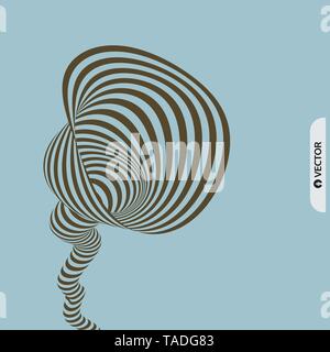 Tunnel. Optische Täuschung. Abstrakte gestreiften Hintergrund. 3D-Vektor Illustration. Stock Vektor