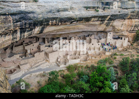 USA, Colorado, Mesa Verde National Park, Cliff Palace, indische Wohnung Stockfoto