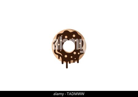 Kreatives, Leckeres Donut-Logo Vector-Design-Symbol-Illustration Stock Vektor