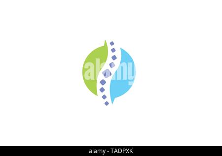 Kreative Chiropraktik Zirkelspine Logo Vector Design Symbol-Illustration Stock Vektor