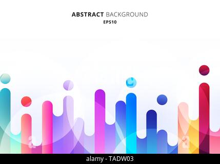 Abstrakte farbenfrohe abgerundeten Linien Übergang Elemente auf weißem Hintergrund mit Kreisen. Vector Illustration Stock Vektor