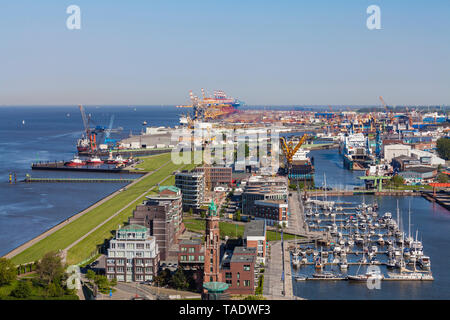 Deutschland, Bremen, Bremerhaven, Neuer Hafen, Weserdeich Stockfoto