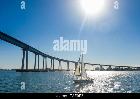 USA, Kalifornien, San Diego, Hafen, Coronado Bridge Stockfoto