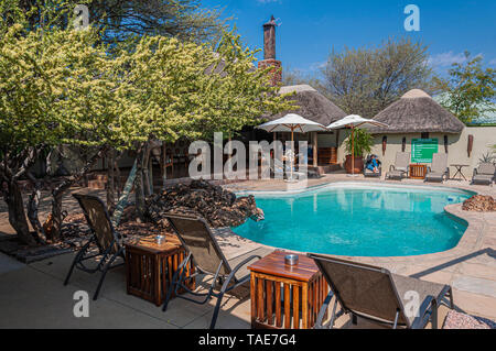 Swimmingpool, erindi Private Game Reserve in Namibia. Stockfoto