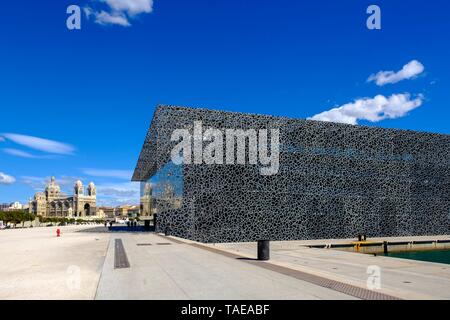 MuCEM, Musée des Zivilisationen de l'Europe et de la Mediterranee, Kathedrale, Marseille, Provence-Alpes-Cote d'Azur, Frankreich Stockfoto