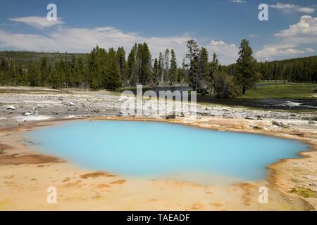 Schillernde Pool, Yellowstone-Nationalpark, Wyoming, USA Stockfoto