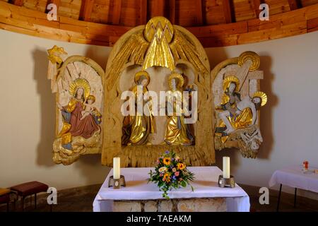 Altar, Kapelle Maria Heimsuchung, Zugspitzplatt, Zugspitze, Garmisch-Partenkirchen, Werdenfelser Land, Oberbayern, Bayern, Deutschland Stockfoto