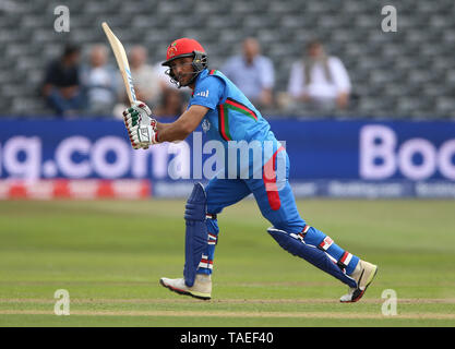 In Afghanistan Rahmat Shah während der ICC Cricket World Cup Warm up im Bristol County Boden übereinstimmen. Stockfoto