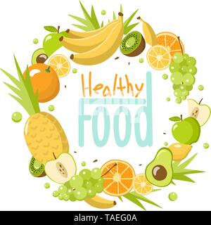 Gesunde Ernährung auf weißem Hintergrund Stock Vektor