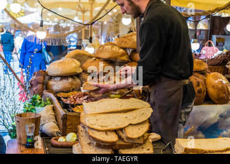 Der lokale Markt in Krakau Altstadt Hauptplatz Stockfoto