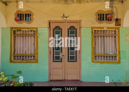 Traditionelle Chinesische shophouse Architektur in George Town Malaysia Stockfoto