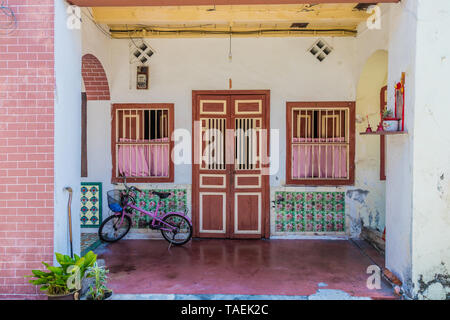 Traditionelle Chinesische shophouse Architektur in George Town Malaysia Stockfoto