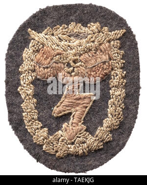 Eine Luftwaffe Ground Combat Badge handgestickte Ausgabe historischen, historische, 20. Jahrhundert, Editorial-Use - Nur Stockfoto