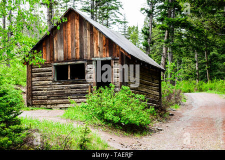 Eine alte Hütte in Granat Geisterstadt in der Nähe von Missoula, Montana, USA. Stockfoto