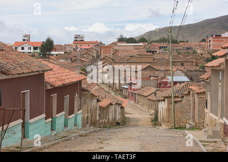 Blick über den Markt von Tarabuco, Bolivien Stockfoto