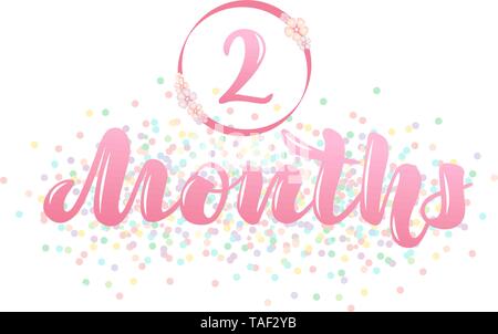 Vector Illustration mit einem Baby alter Marker 2 Monate. Stock Vektor