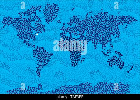 Weltkarte von Punkten. Bearbeitbar. Globale Farben. Eps 10. Stock Vektor