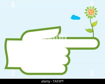 Vector Illustration. Metapher der Hand Leben zu geben. Stock Vektor