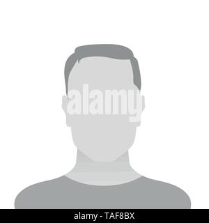 Person grau Foto Platzhalter Mann im T-Shirt auf weißem Hintergrund Stock Vektor
