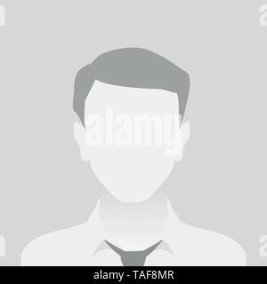 Person grau Foto Platzhalter Mann in einem T-Shirt auf grauem Hintergrund Stock Vektor