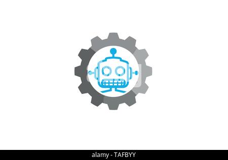Abbildung Des Symbols Creative Gear Robot Logo Vector Design Stock Vektor