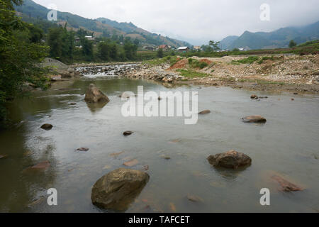 Sapa, Vietnam. - 22. Mai. 2019 Fluss in Lao chai Sapa Tal in Vietnam. Stockfoto