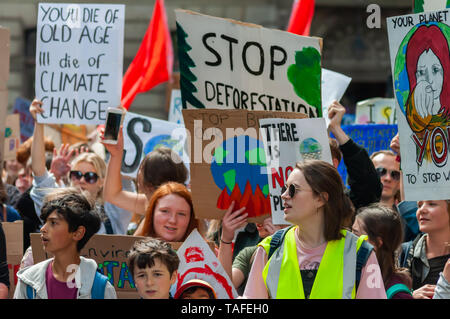 Glasgow, Schottland, Großbritannien. 24. Mai, 2019. Jugend Streik 4 Klima Studentendemonstration. Studenten in Deutschland protestieren gegen den Klimawandel und das Fehlen von Maßnahmen durch die Regierung. Credit: Skully/Alamy leben Nachrichten Stockfoto