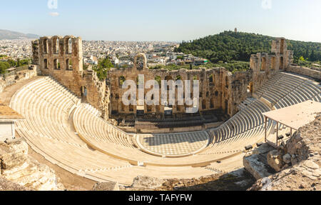 Panorama der Theater des Herodes Atticus auf Acropols, Athen, Griechenland Stockfoto