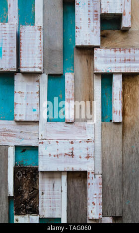 Vintage Design blau Farbe Holz Wand detail Stockfoto