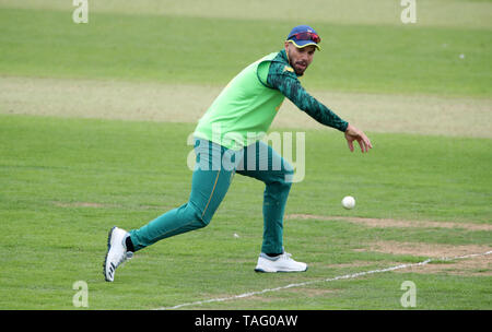 Südafrikas Aiden Markram während der ICC Cricket World Cup Warm up an der Cardiff Wales Stadion übereinstimmen. Stockfoto